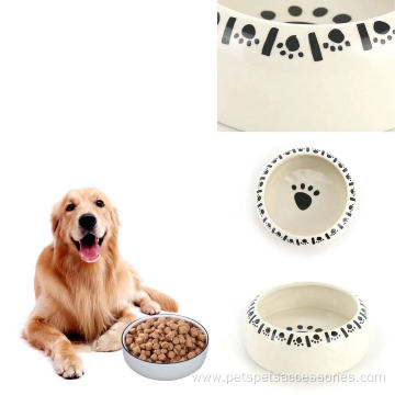 Custom Logo Ceramic Pets Dog Feeding Bowl
